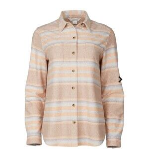 Ladies Natural Reflections River Basin Sweater Knit Shirt -Peach Stripe Small